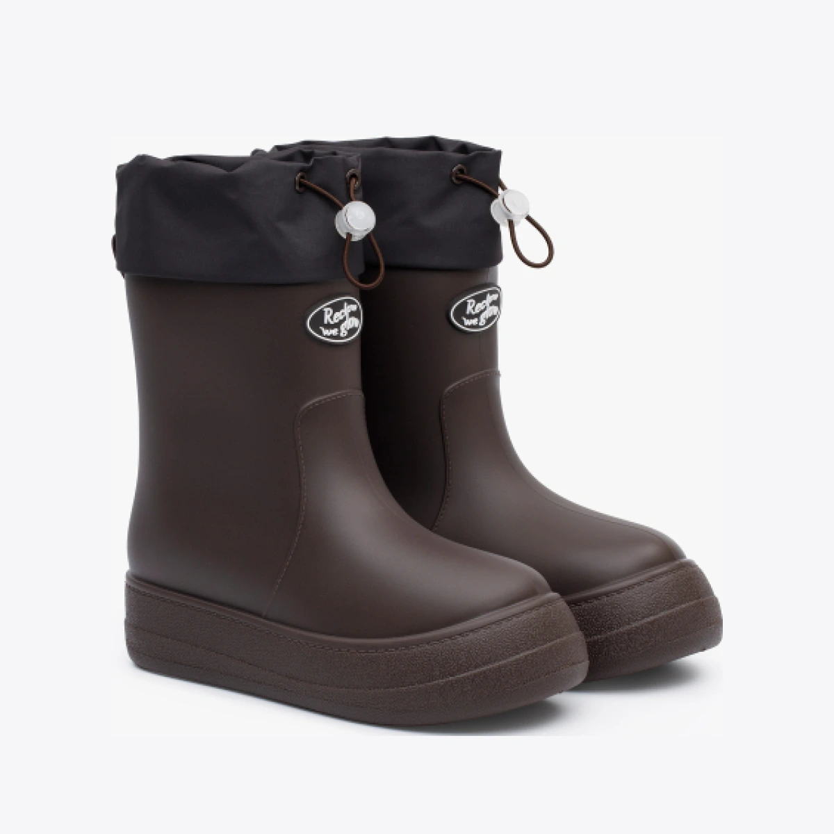RC RE-RAIN SHIRRING Rain Boots CHOCO