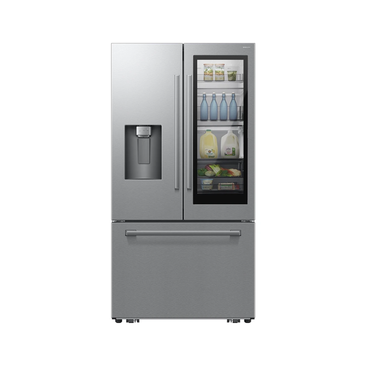 Bespoke AI 3-Door French Door Auto View™ Zero Clearance Fit 29 cu. ft. in Stainless Steel