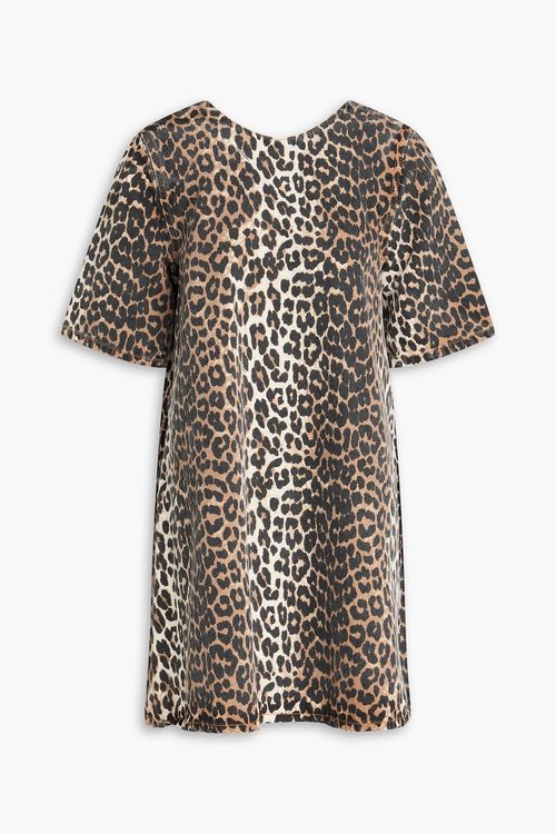 Leopard-print denim mini dress - Animal print - DE 38