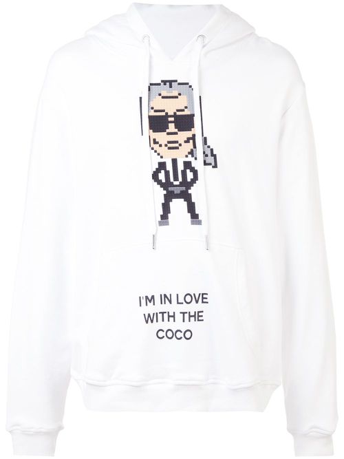 Coco print hoodie - White