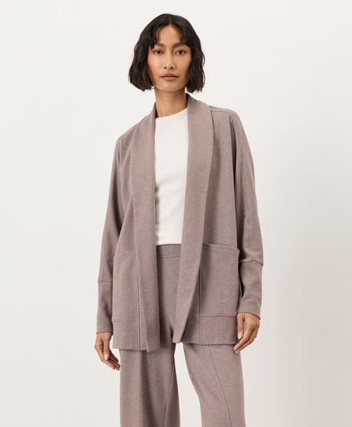Women's Deep Taupe Heather Airplane Wrap Cardigan