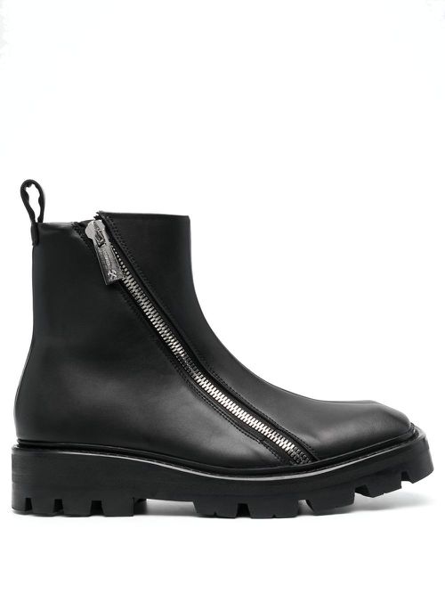 Double-zip ankle boots - Black