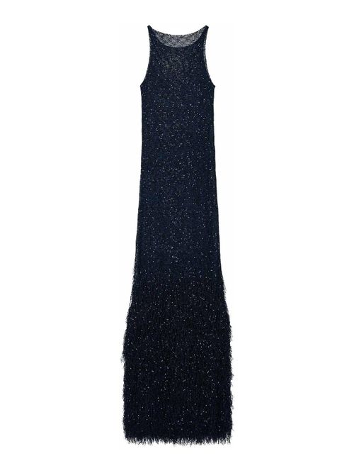 Long Sequined Knit Dress