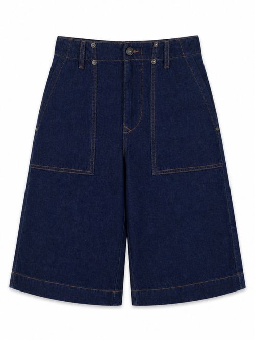 Dark Blue Solid Shorts