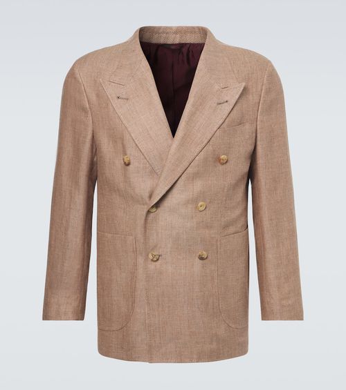 Herringbone linen and wool blazer