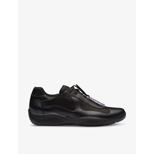 Mens Black America’s Cup Original Leather and Mesh Trainers