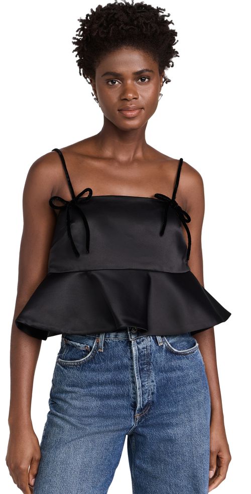 Duchesse Satin Top Black