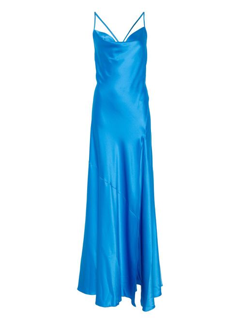 Satin maxi dress - Blue