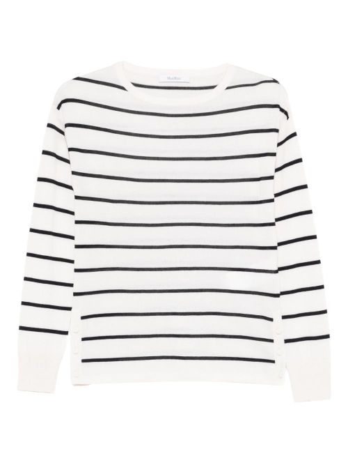 Cashmere-Silk Crewneck Sweater with Ribbed Hems