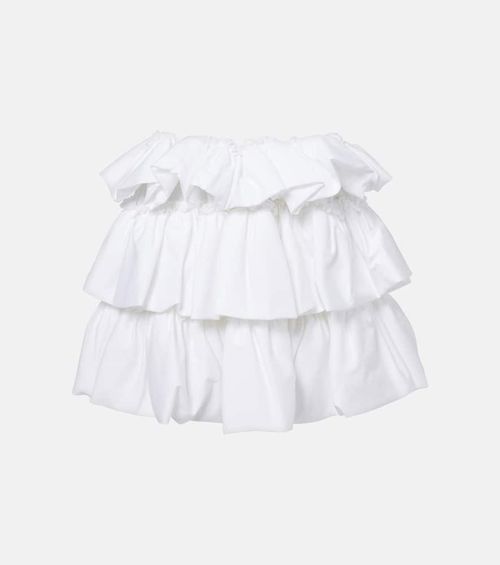 Tiered cotton miniskirt