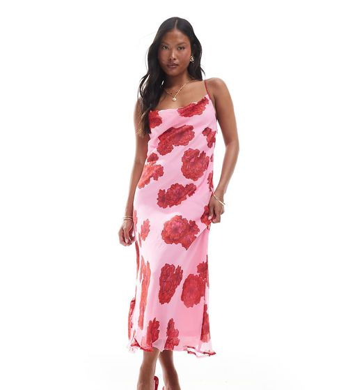chinese dress ladies Beige Printed Smocked Midi Dress main image 1