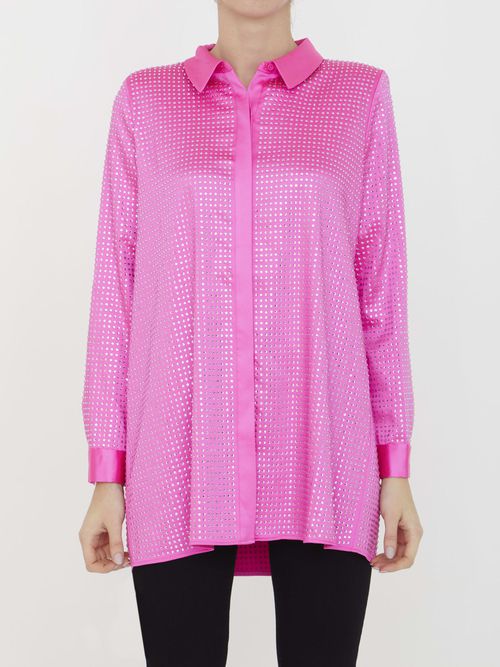 Rhinestone Satin Shirt