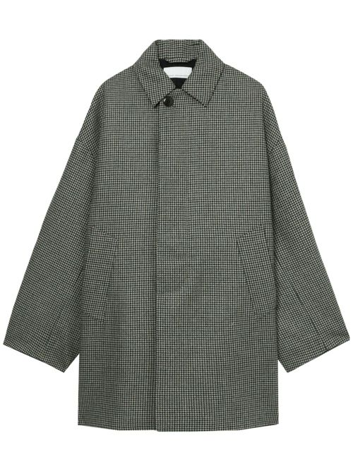Check-print coat - Neutrals