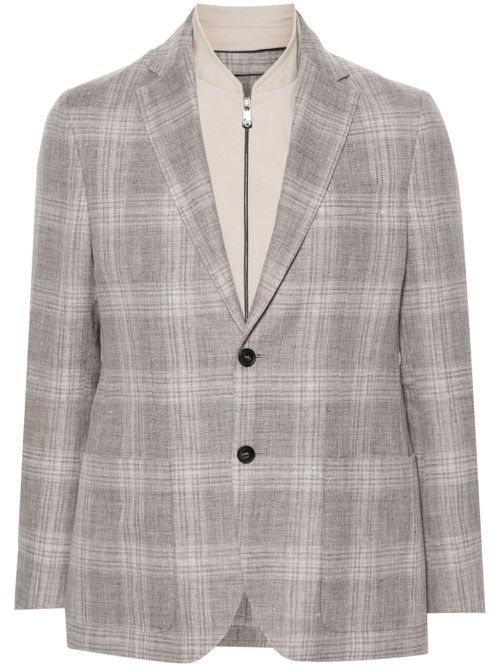 Layered single-breasted blazer - Brown