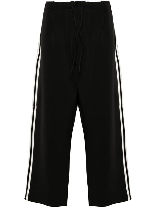3-stripe drawstring track pants - Black