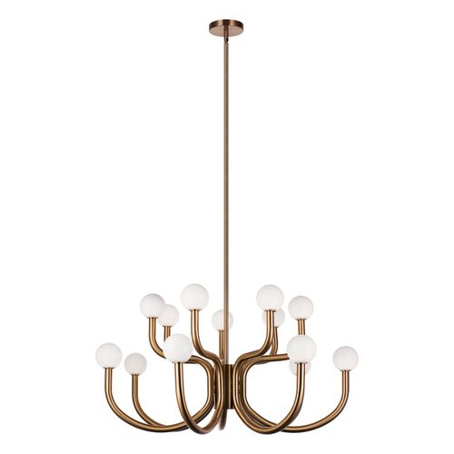 Aged Gold Brass Chandelier from the Joelle Collection