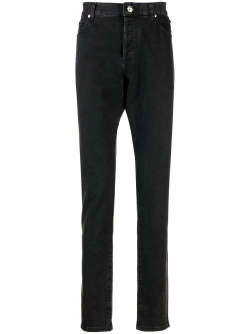 Mid-rise straight-leg jeans - Black