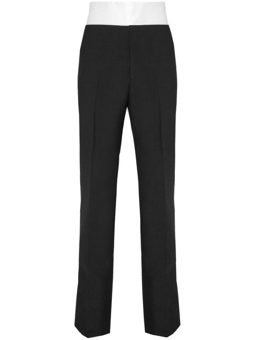Silk-insert pressed-crease tailored trousers - Black