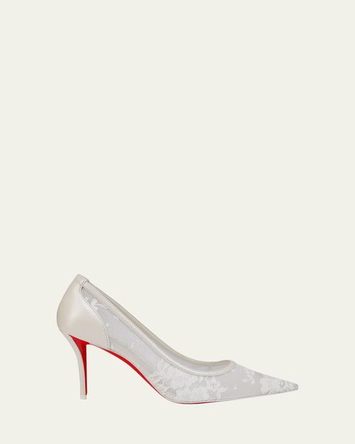 80mm Miss Z Floral Mesh Pumps