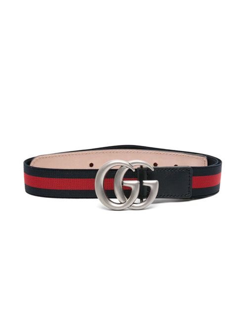 Double G-buckle Web-strap belt - Blue