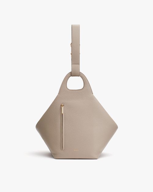 Women's Oversized Paloma Bag in Stone | Pebbled Leather