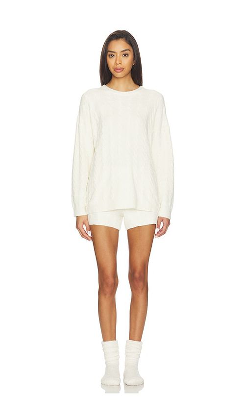 Barefoot Dreams X Revolve Cable Pullover And Short Set in Cream. - XS also in L, M