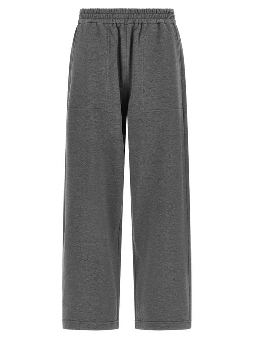 Pure Cotton Wide-Leg Joggers — Gray
