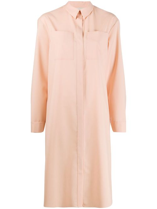 Chest pocket shirt dress - Pink