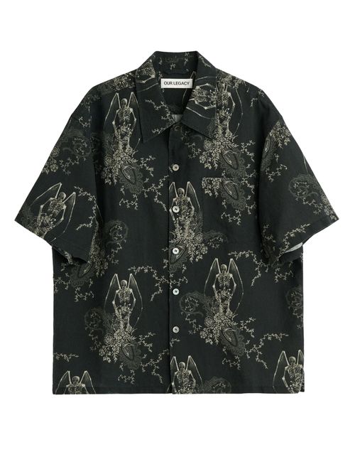 Short Sleeve Button-Up Shirt with Chest Pocket - Mini