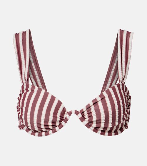 Anniston striped bikini top