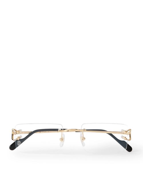 Rectangle-Frame Gold-Tone Optical Glasses