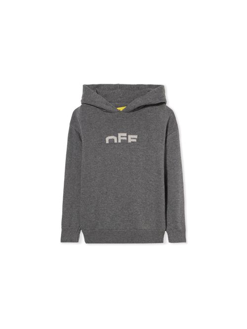 Type Logo Knit Logo Hoodie - Kids Boy's Clothing Dark Grey