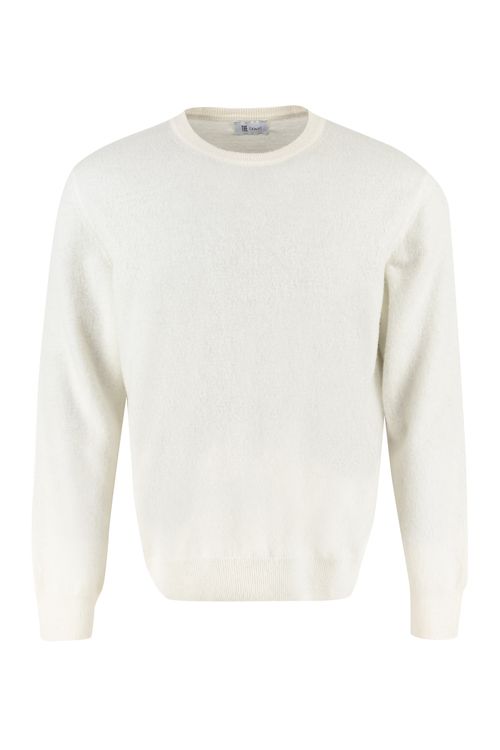 The (alphabet) Wool-Cashmere Blend Crew-Neck Pullover with Ribbed Trim