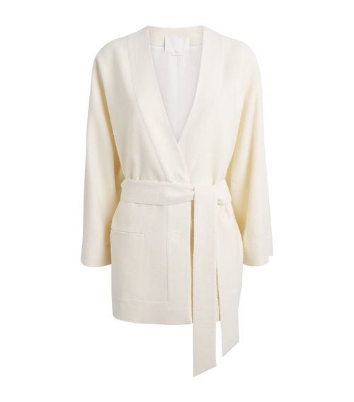 Wool-Silk-Linen-Blend Tan Jacket