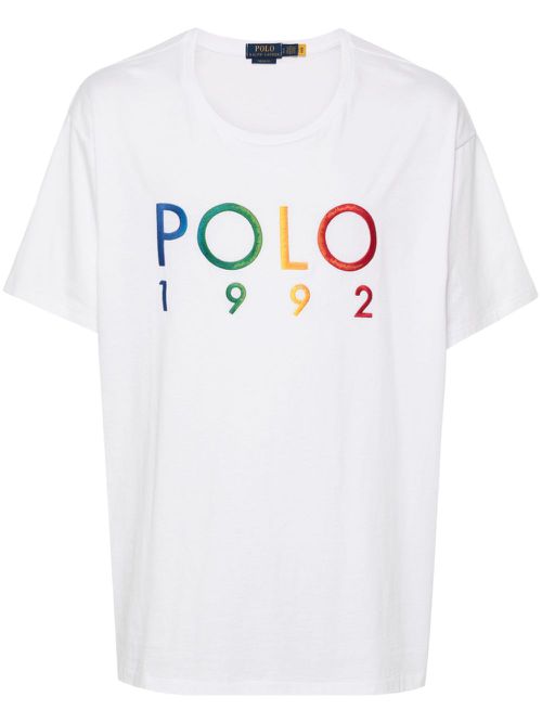 Logo-embroidered cotton t-shirt - White