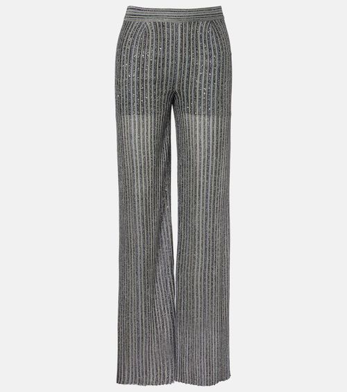 Sequined Lurex palazzo pants