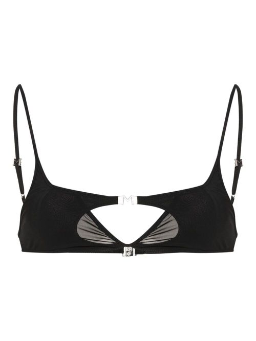 Logo-plaque bikini top - Black