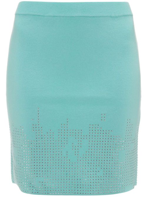 Stud-detail knitted skirt - Blue
