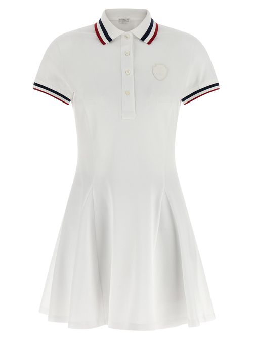 Logo Embroidery Tennis Dress Dresses White