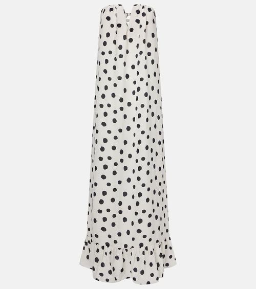 Polka-dot bustier dress