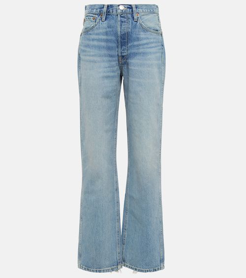 Mid-rise straight-leg jeans