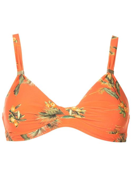 Carla floral-print bikini top - Orange