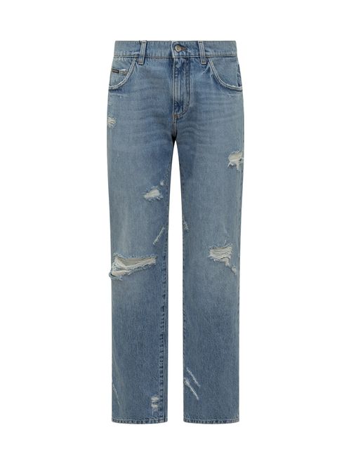 Straight Fit Jeans Effetto Used