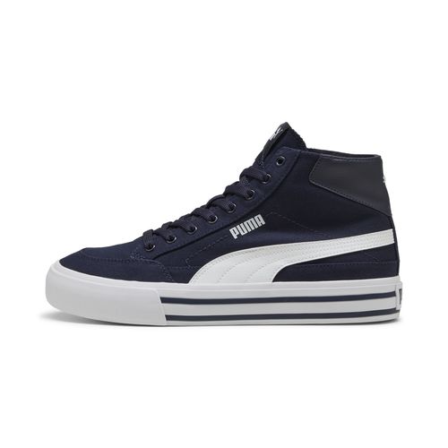 PUMA Court Classic Vulcanized Formstrip Men's Mid Top Sneakers in Blue