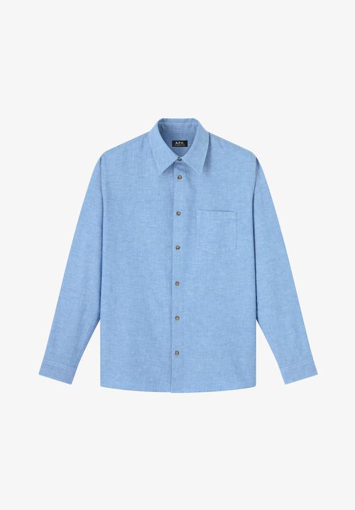 A. P.C. Men's Harris shirt Size: Extra Small in Blue
