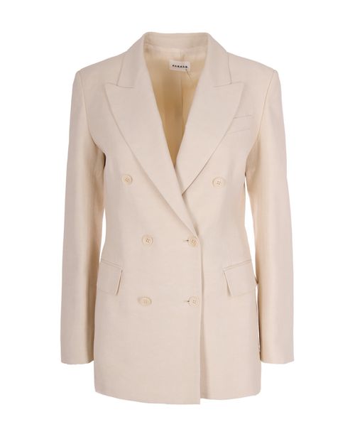 Natural Solid Notched Lapel Blazer