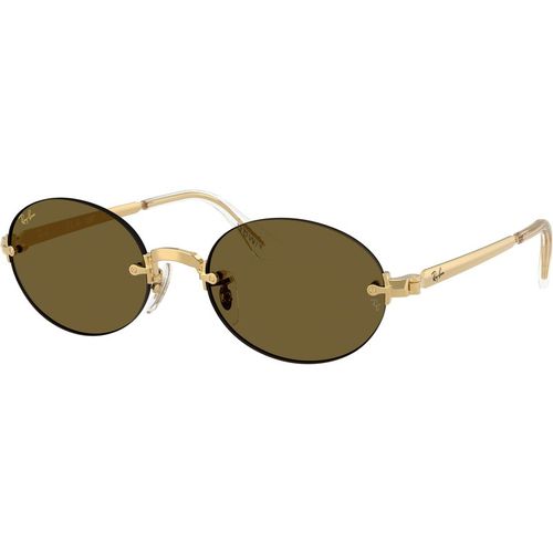 Ray - Ban Unisex Ray - Ban A$AP Rocky RB3929 001/73 Gafas de sol Metal Oro Marrón Redonda Norma