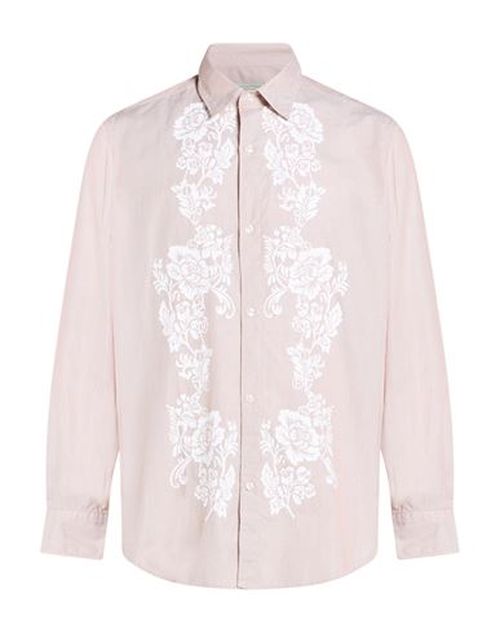 Man Shirt Beige Size L Cotton