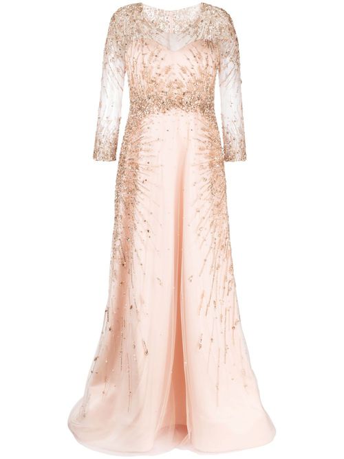 Canton crepe beaded dress - Pink