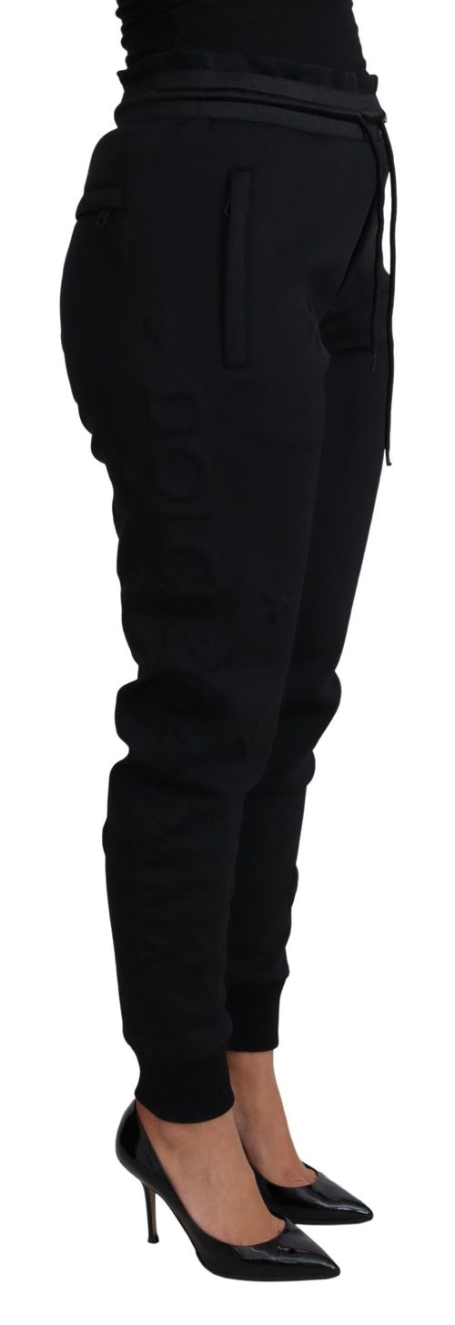 Logo-Embossed Polyester Joggers — Black